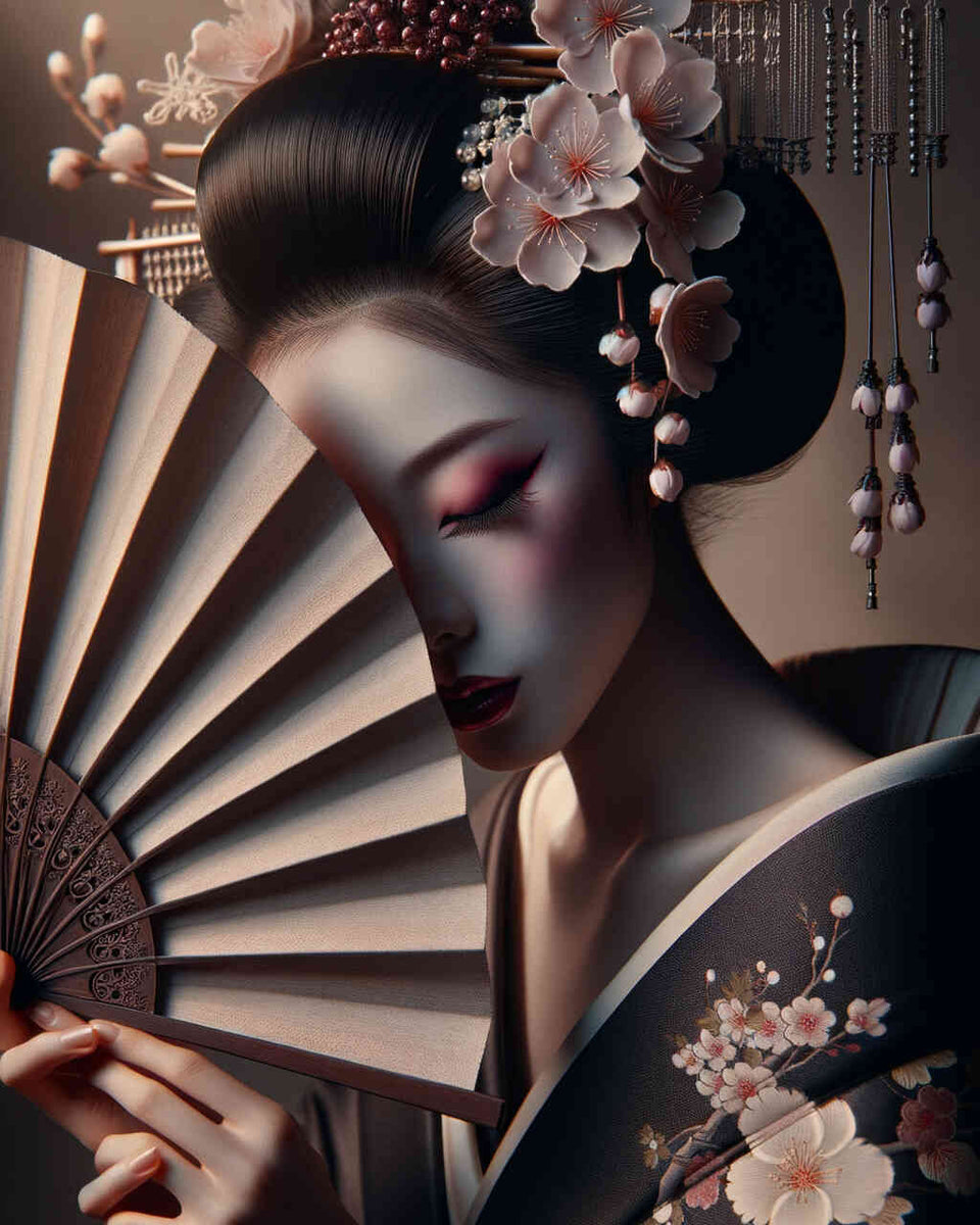 Malen nach Zahlen - Geisha mit Fächer