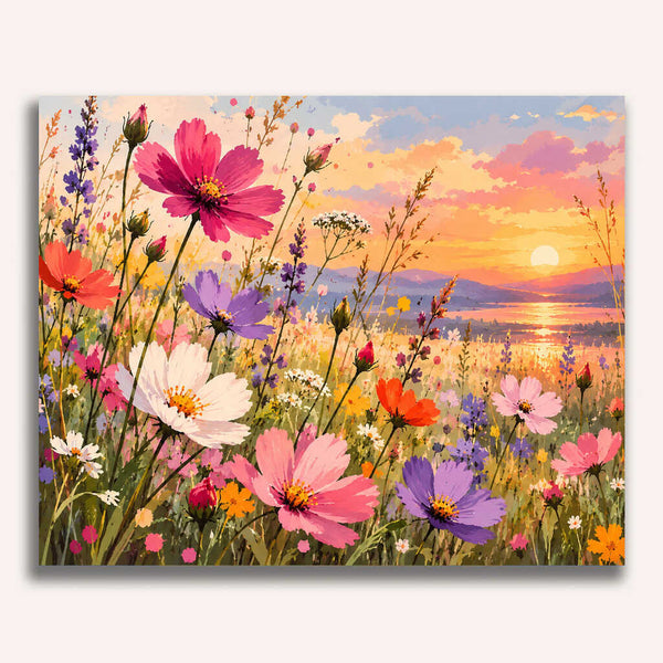 Malen nach Zahlen - Sonnenzauber in der Blumenwiese