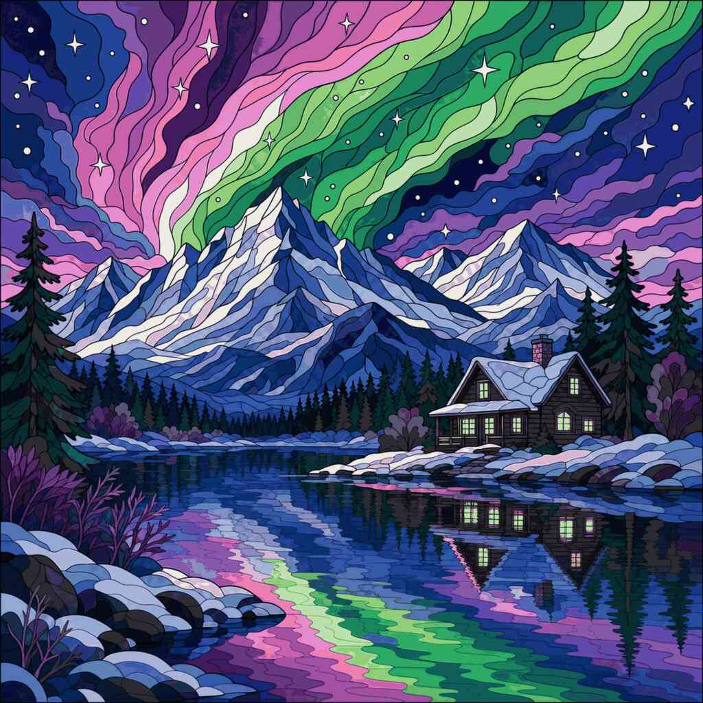 Malen nach Zahlen - Polarzauber – Magie der Nordlichter