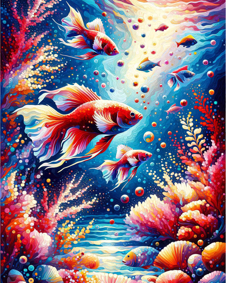 Malen nach Zahlen - Bunte Fische