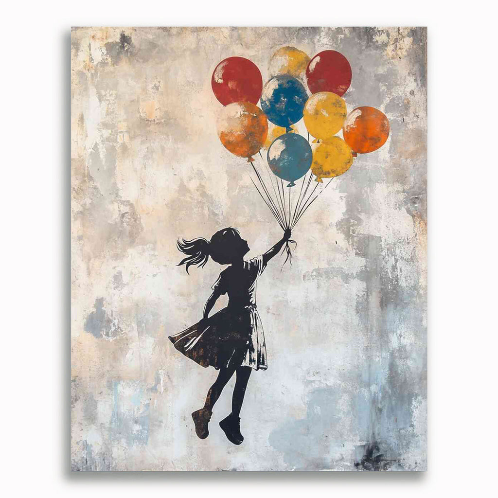 Malen nach Zahlen - Flug in die Freiheit, Banksy Stil