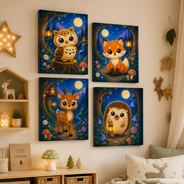 Mondscheinwald 4er SET - Mini Malen nach Zahlen