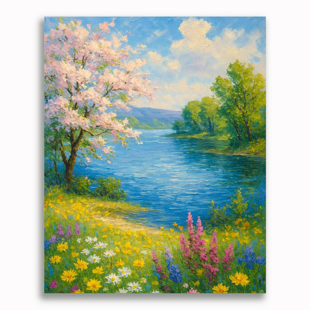 Malen nach Zahlen - Frühlingspoesie am See