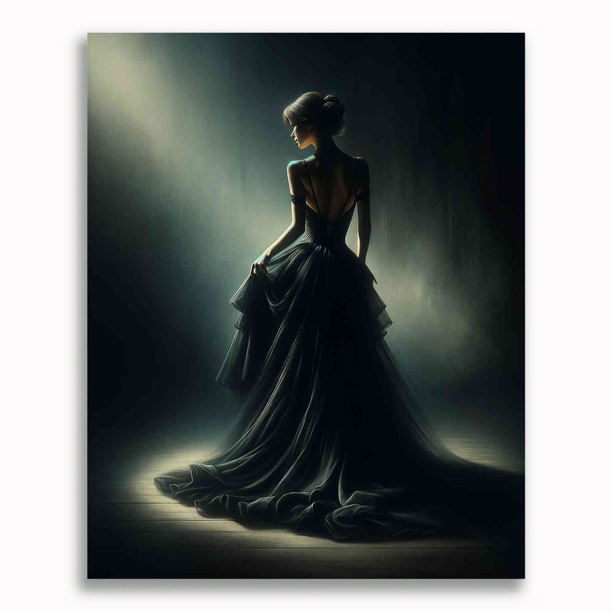 Frau im Schwarzen Kleid – Malen nach Zahlen