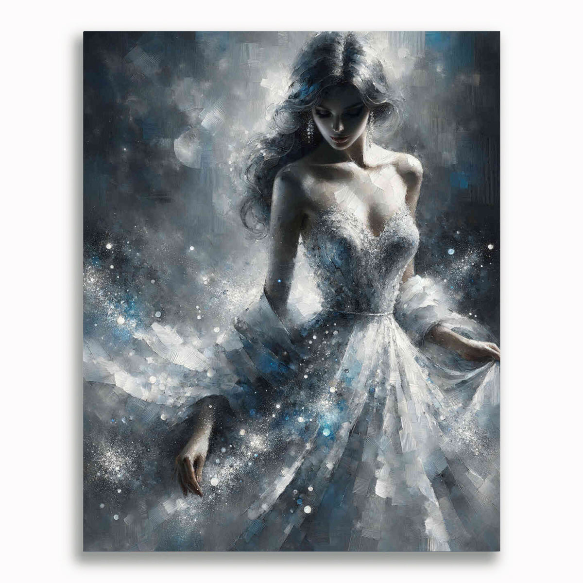 Frau in Weißem Kleid – Malen nach Zahlen