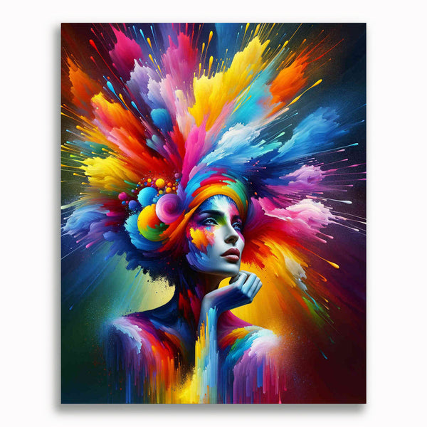Frau mit buntem Turban – Malen nach Zahlen