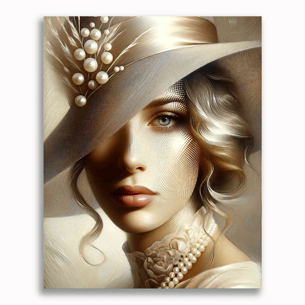 Frau mit Hut – Malen nach Zahlen