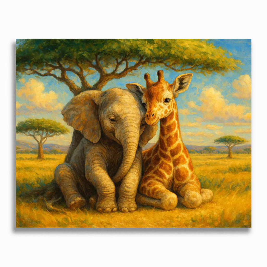 Malen nach Zahlen - Freunde unter der Savannensonne