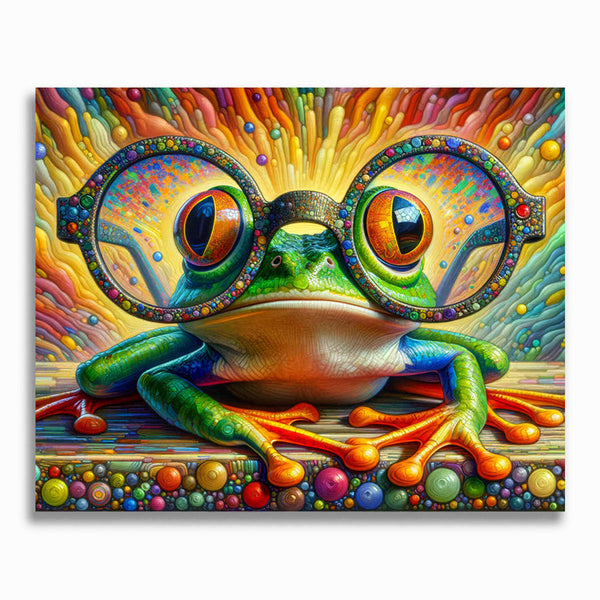 Frosch mit Brille - Malen nach Zahlen