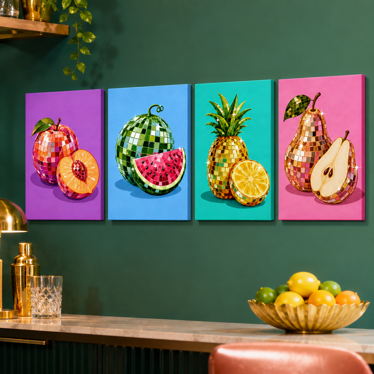 Fruity Disco 4er SET - Mini Malen nach Zahlen