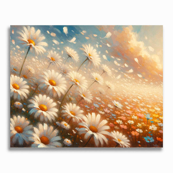 Margeriten, Wiese - Malen nach Zahlen