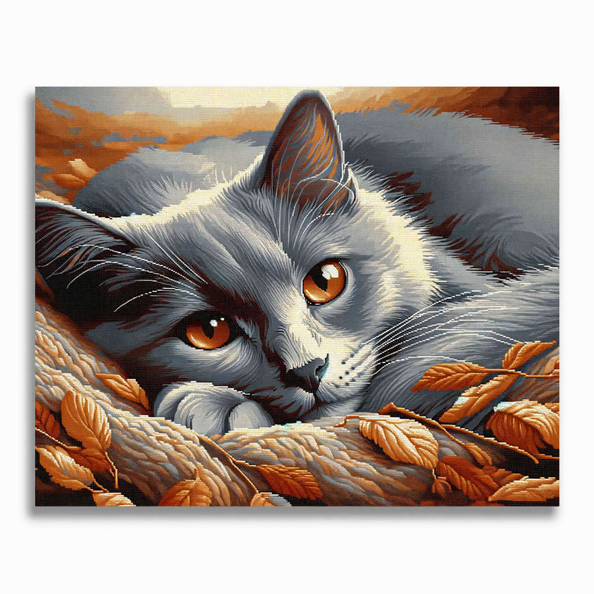 Katze, Grau- Malen nach Zahlen