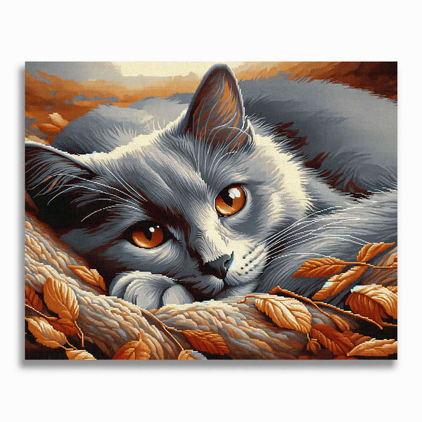 Katze, Grau- Malen nach Zahlen