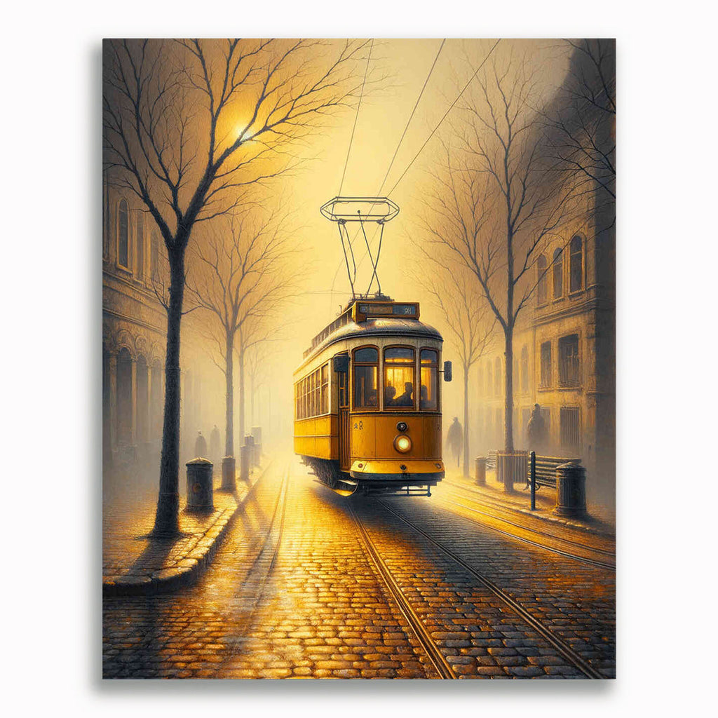 Gelbe Straßenbahn – Malen nach Zahlen