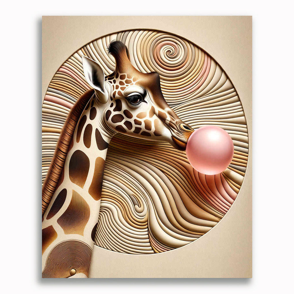 Giraffe mit Kaugummi– Malen nach Zahlen