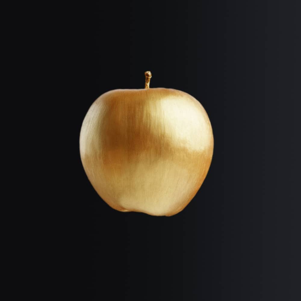 Goldener Apfel, fällt - Malen nach Zahlen