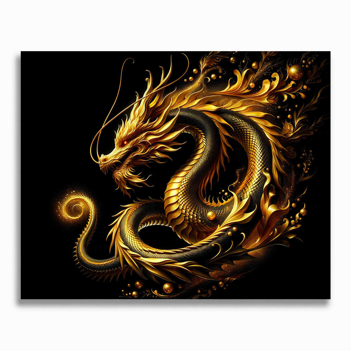 Goldener Drache – Malen nach Zahlen