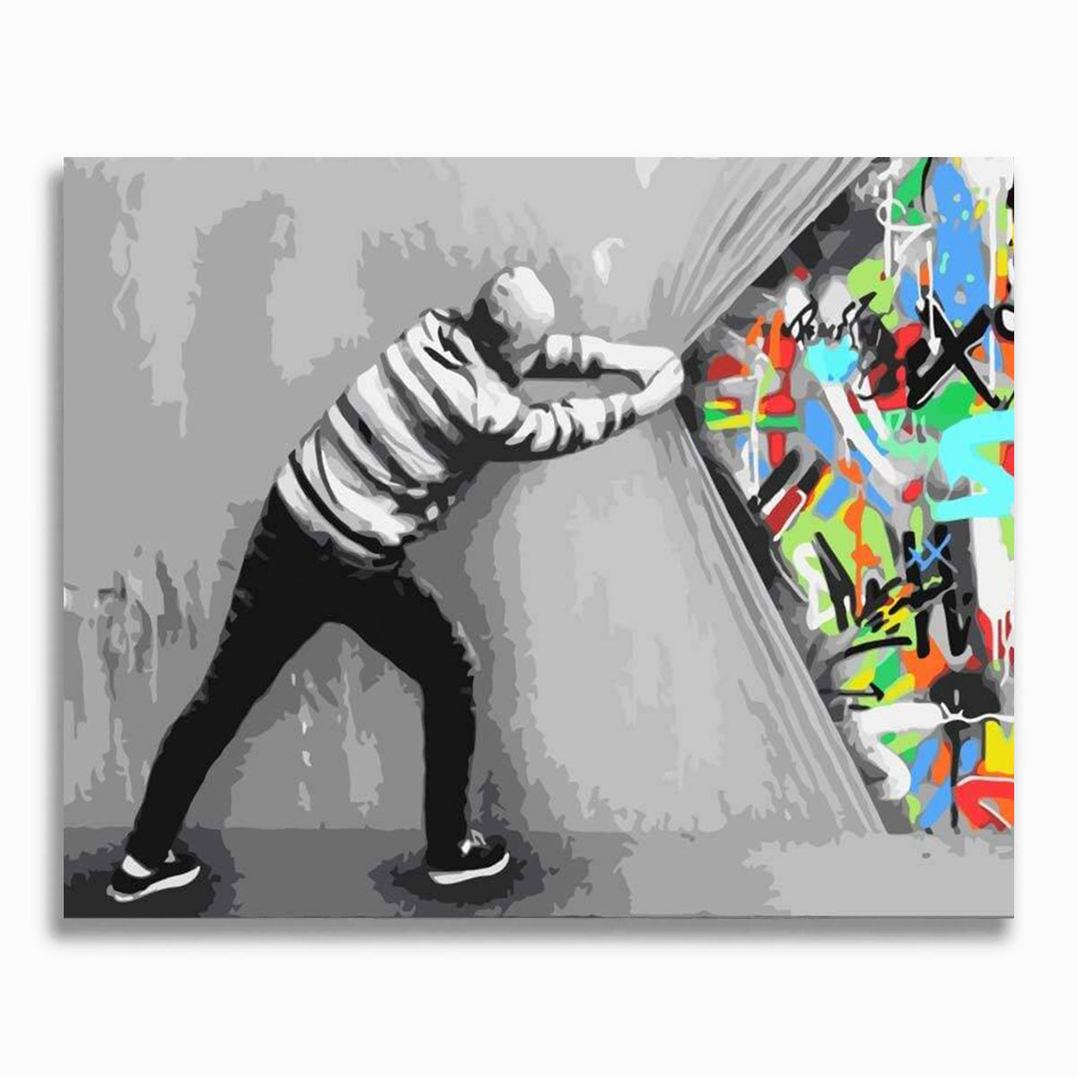 Grauer Vorhang, Martin Whatson - Banksy