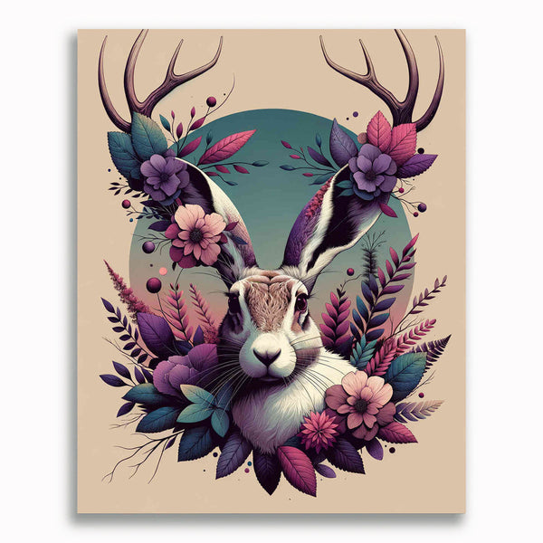 Hase mit Geweih – Malen nach Zahlen