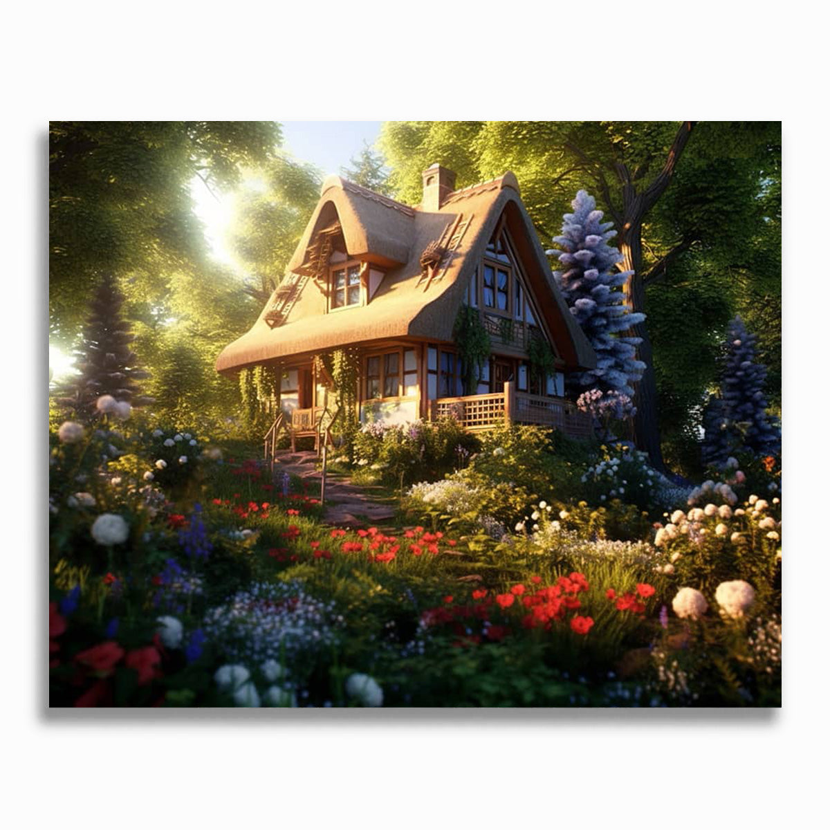 Haus im Wald - Malen nach Zahlen