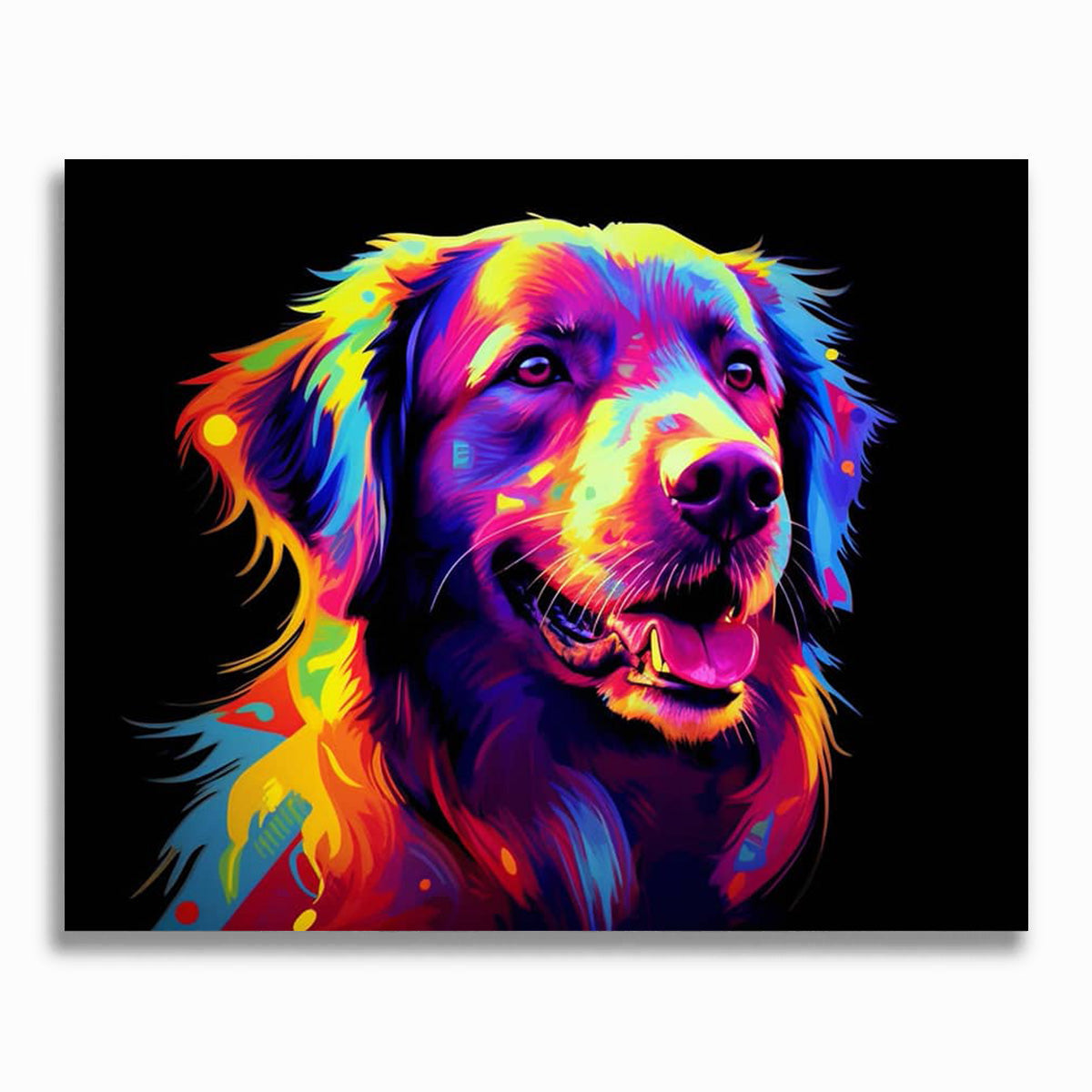 Hund im Profil, Abstrakt - Malen nach Zahlen
