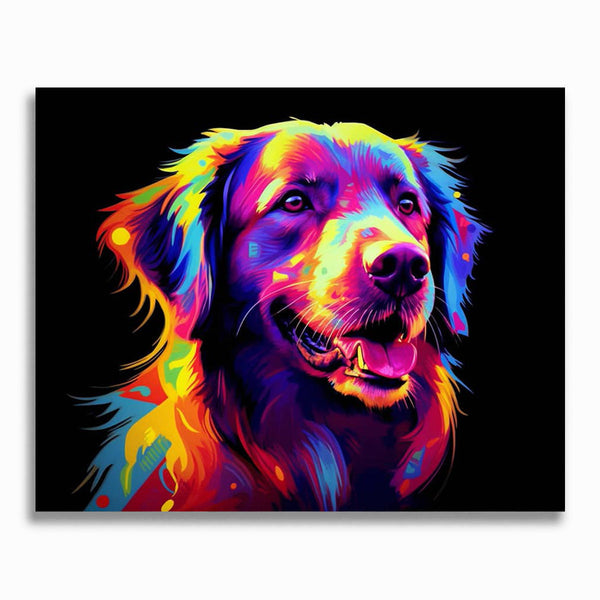 Hund im Profil, Abstrakt - Malen nach Zahlen