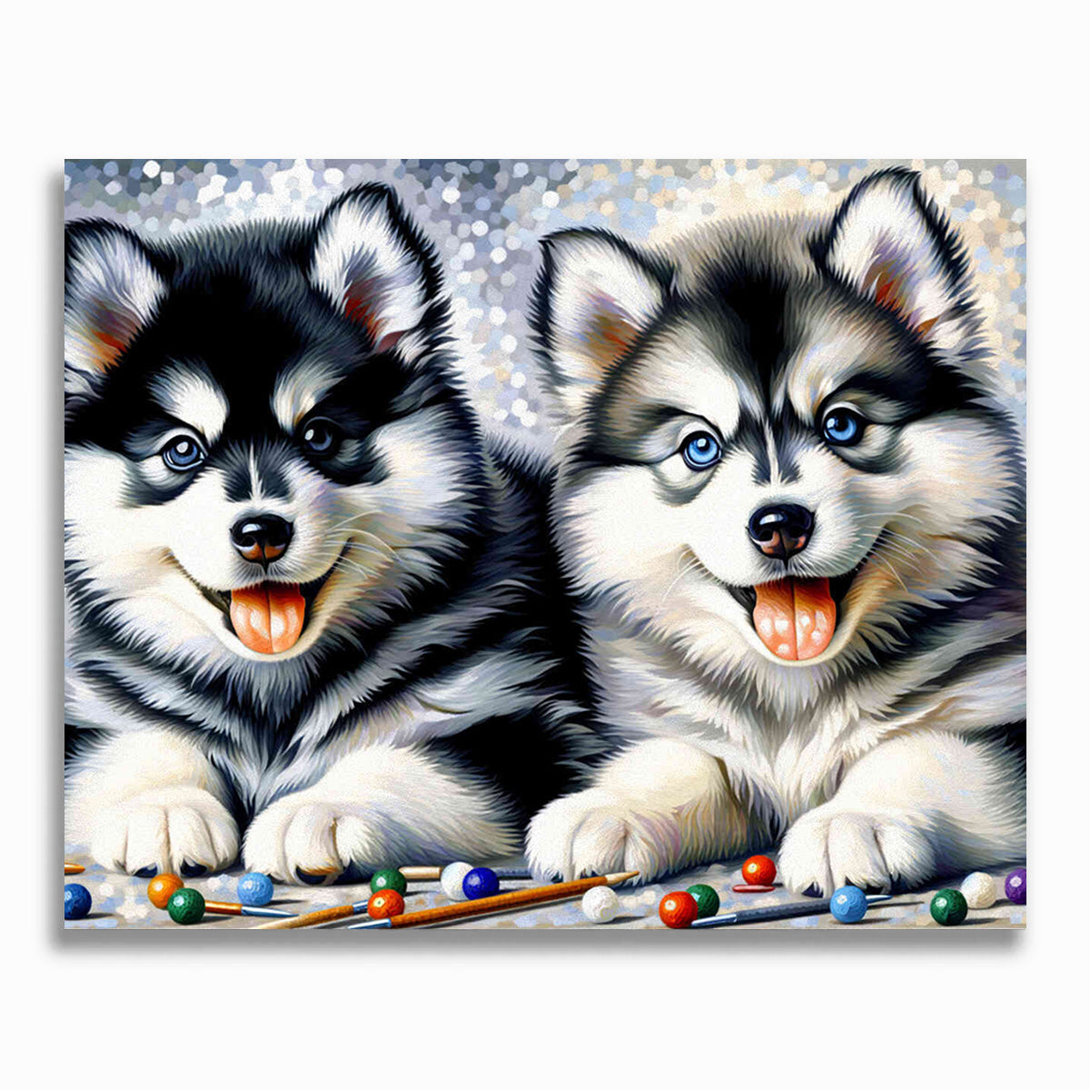 Husky Welpen – Malen nach Zahlen