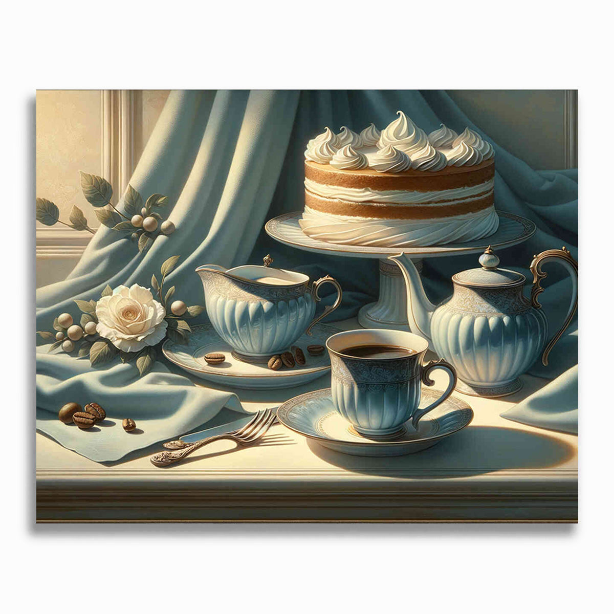 Kaffee und Kuchen - Malen nach Zahlen