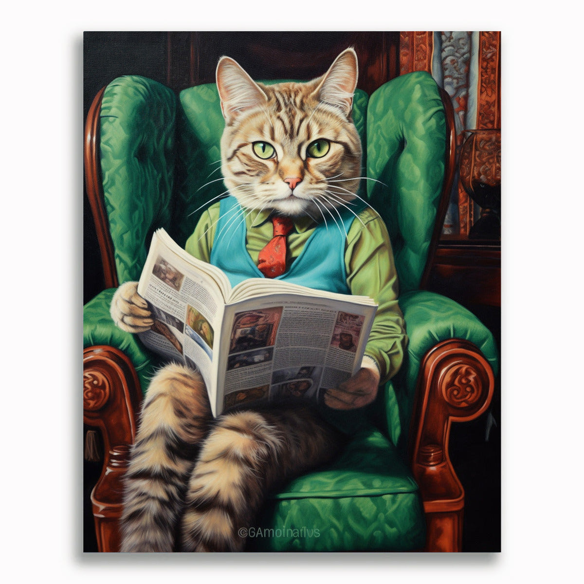 Kater liest - Malen nach Zahlen