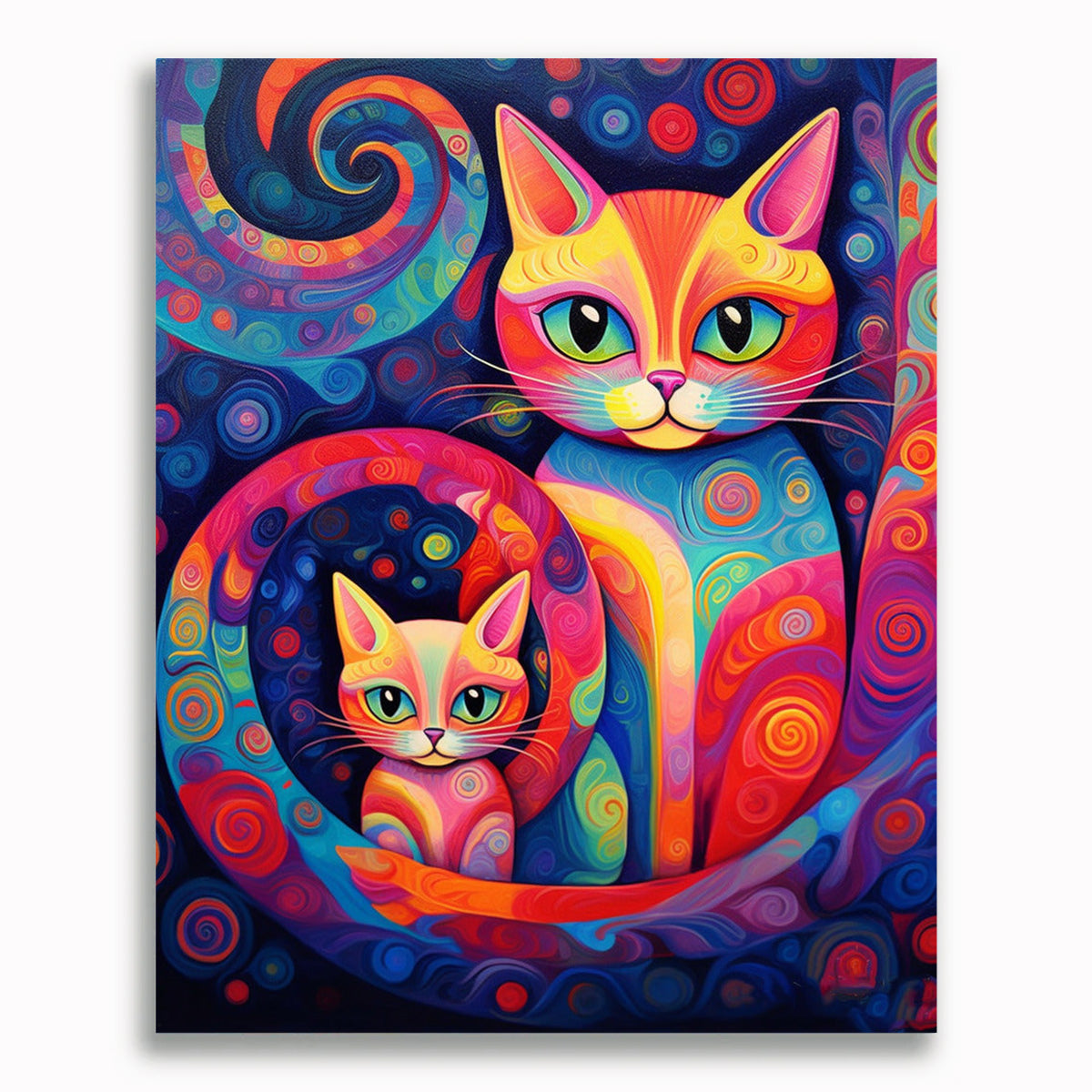 Katzen, Mandala - Malen nach Zahlen