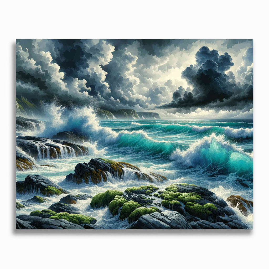 Küste, raue See – Malen nach Zahlen