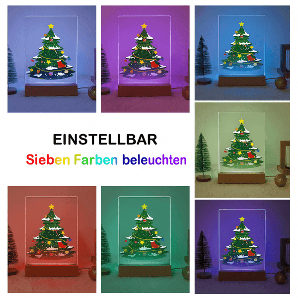 Tischlampe mit Weihnachtsmotiv - Malen nach Zahlen