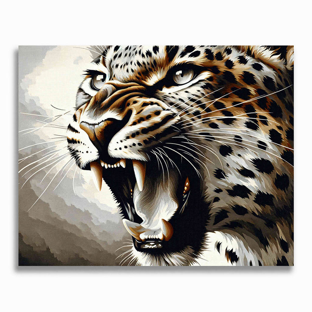 Leopard, Brüllend – Malen nach Zahlen
