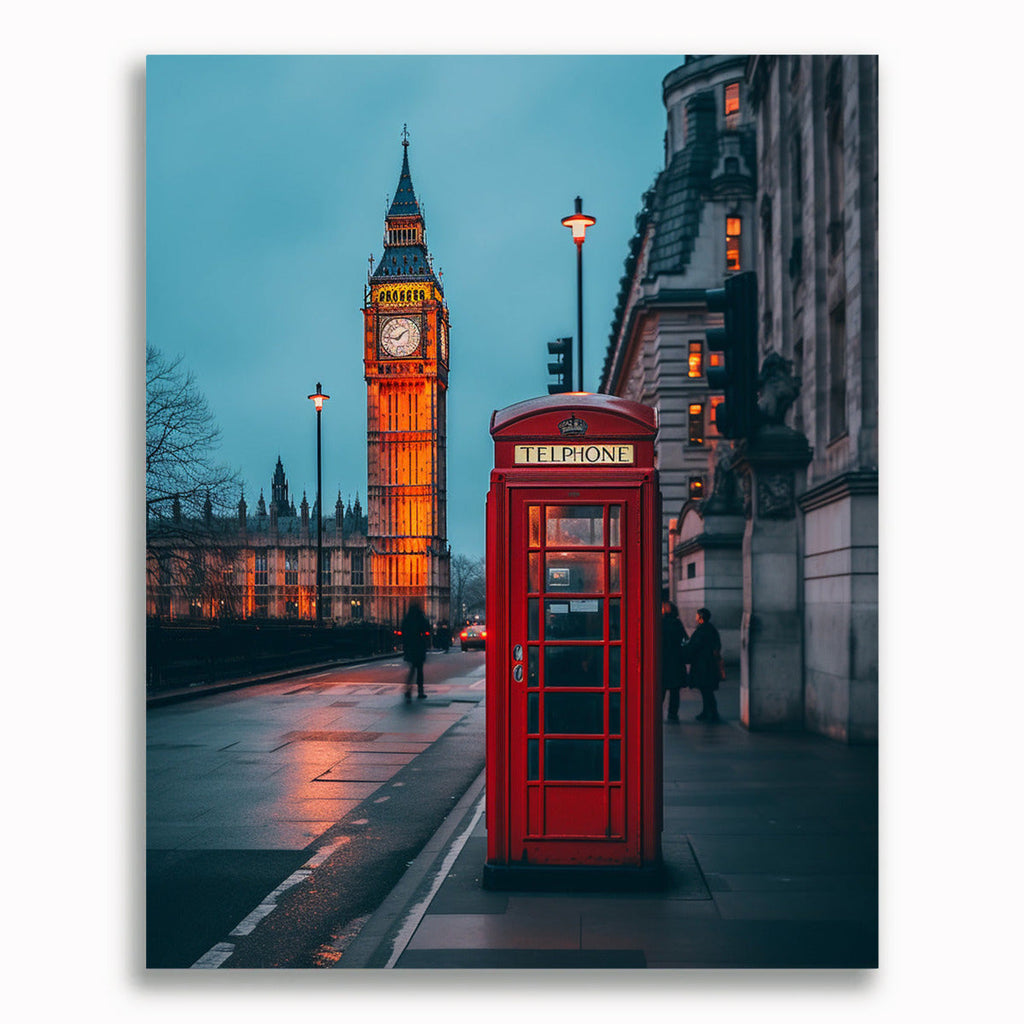 London, Telefonzelle - Malen nach Zahlen