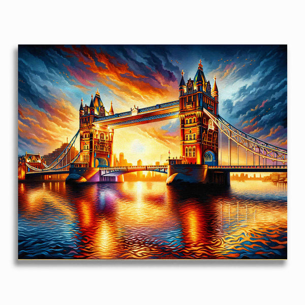 Malen nach Zahlen - Abendhimmel über der Londoner Tower Bridge