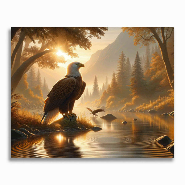 Malen nach Zahlen - Adler am Fluss