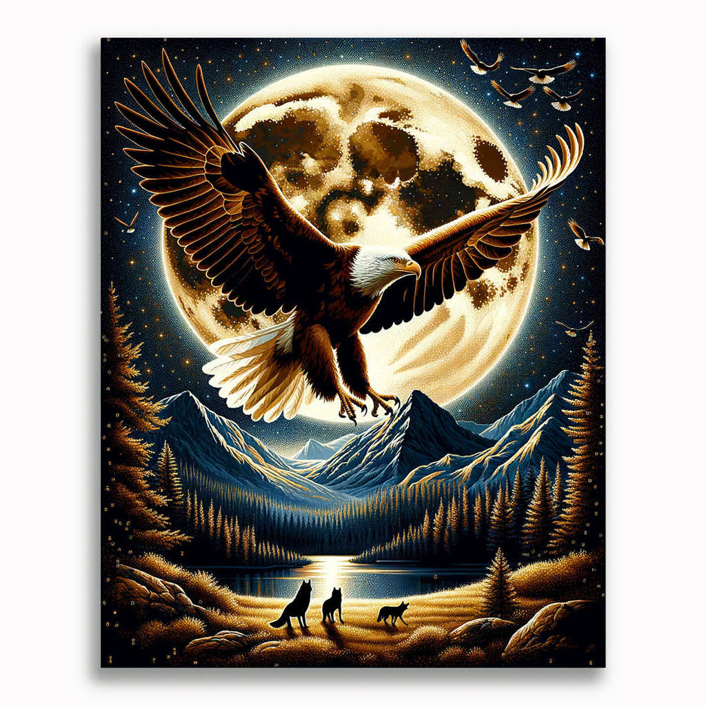 Malen nach Zahlen - Adler in der Nacht