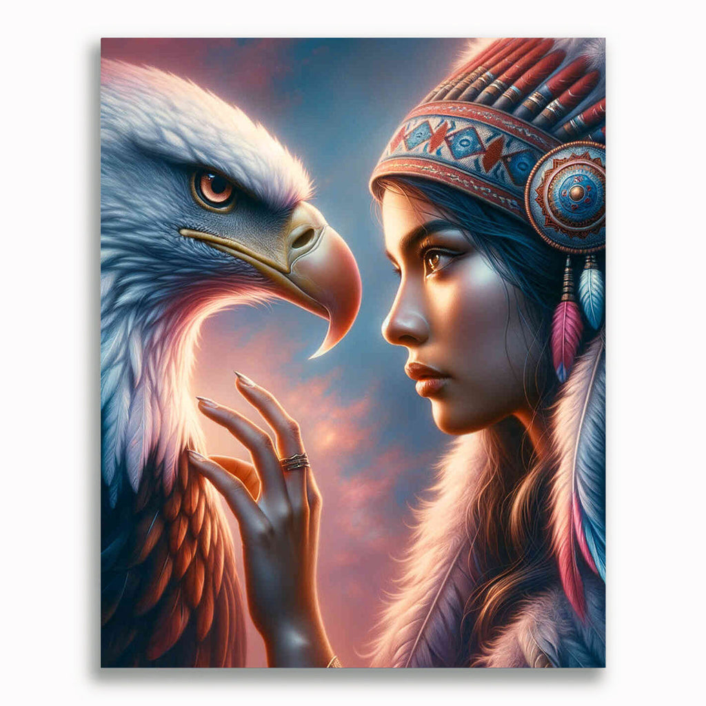 Malen nach Zahlen - Adler und Frau