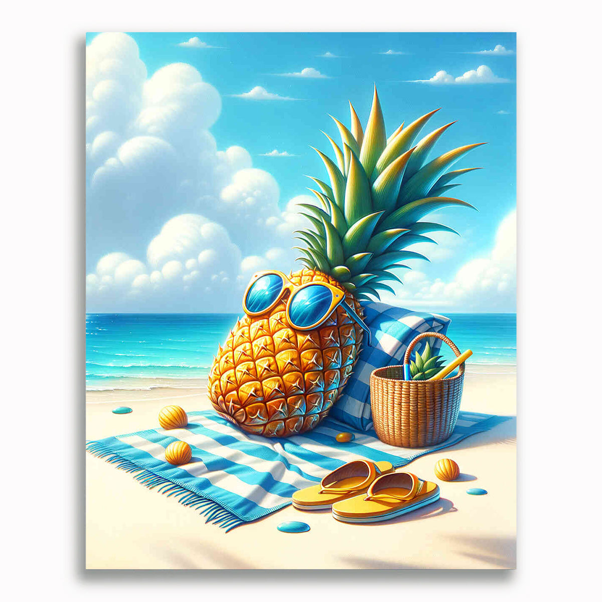 Malen nach Zahlen - Ananas macht Urlaub
