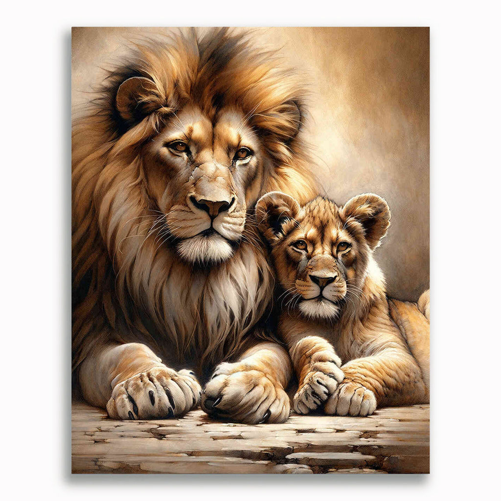 Malen nach Zahlen - Arm in Arm, Löwen