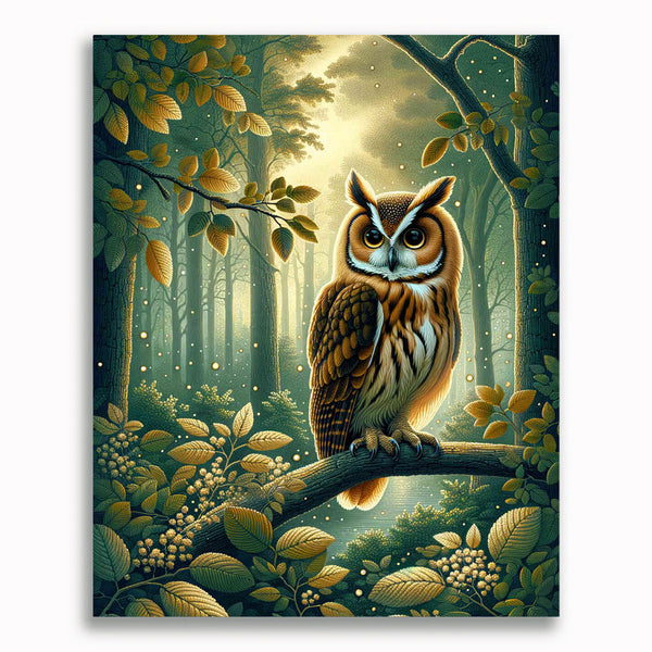 Malen nach Zahlen - Aufgeweckte Eule