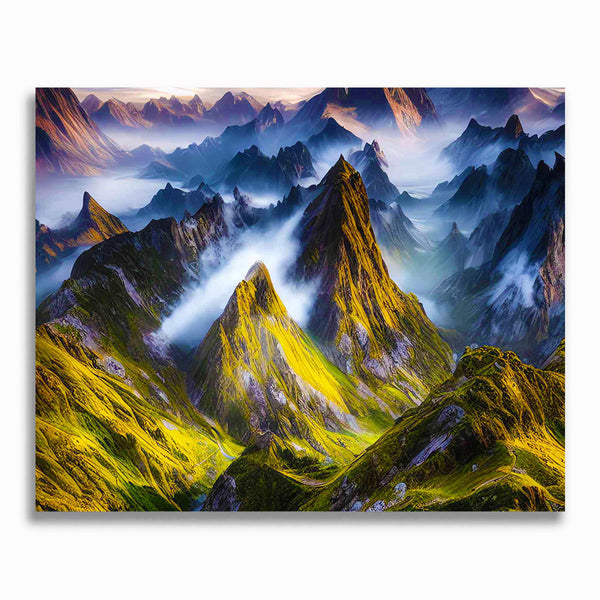 Malen nach Zahlen - Ausblick, Berge