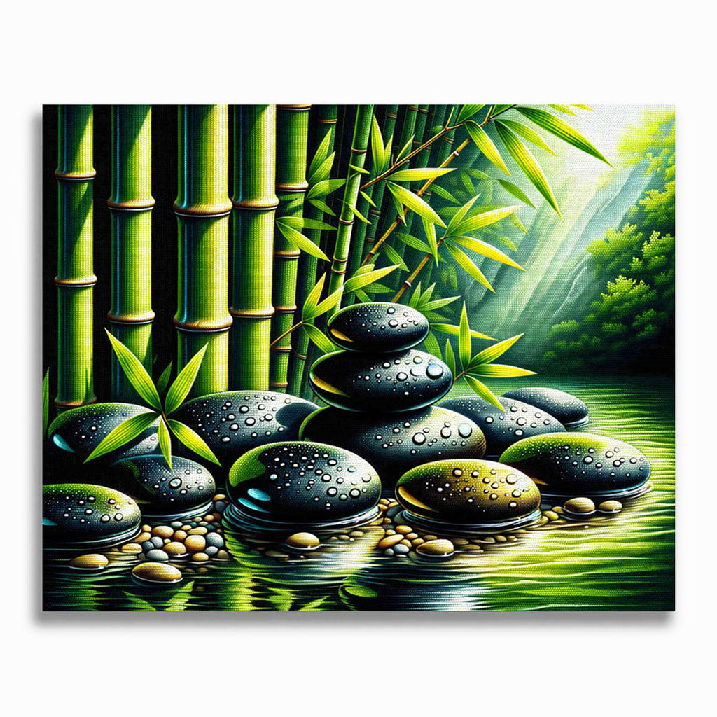 Malen nach Zahlen - Bambus und Steine