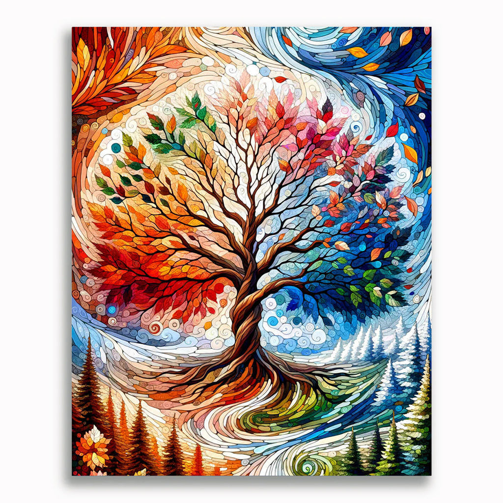 Malen nach Zahlen - Baum der Jahreszeiten