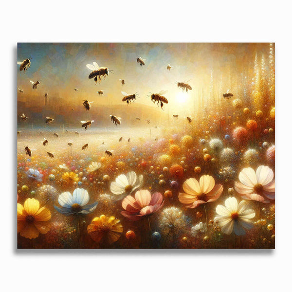 Malen nach Zahlen - Bienen Blumenwiese