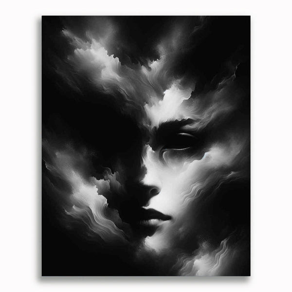 Malen nach Zahlen - Black and White Frau