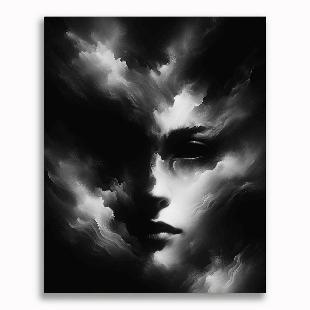 Malen nach Zahlen - Black and White Frau