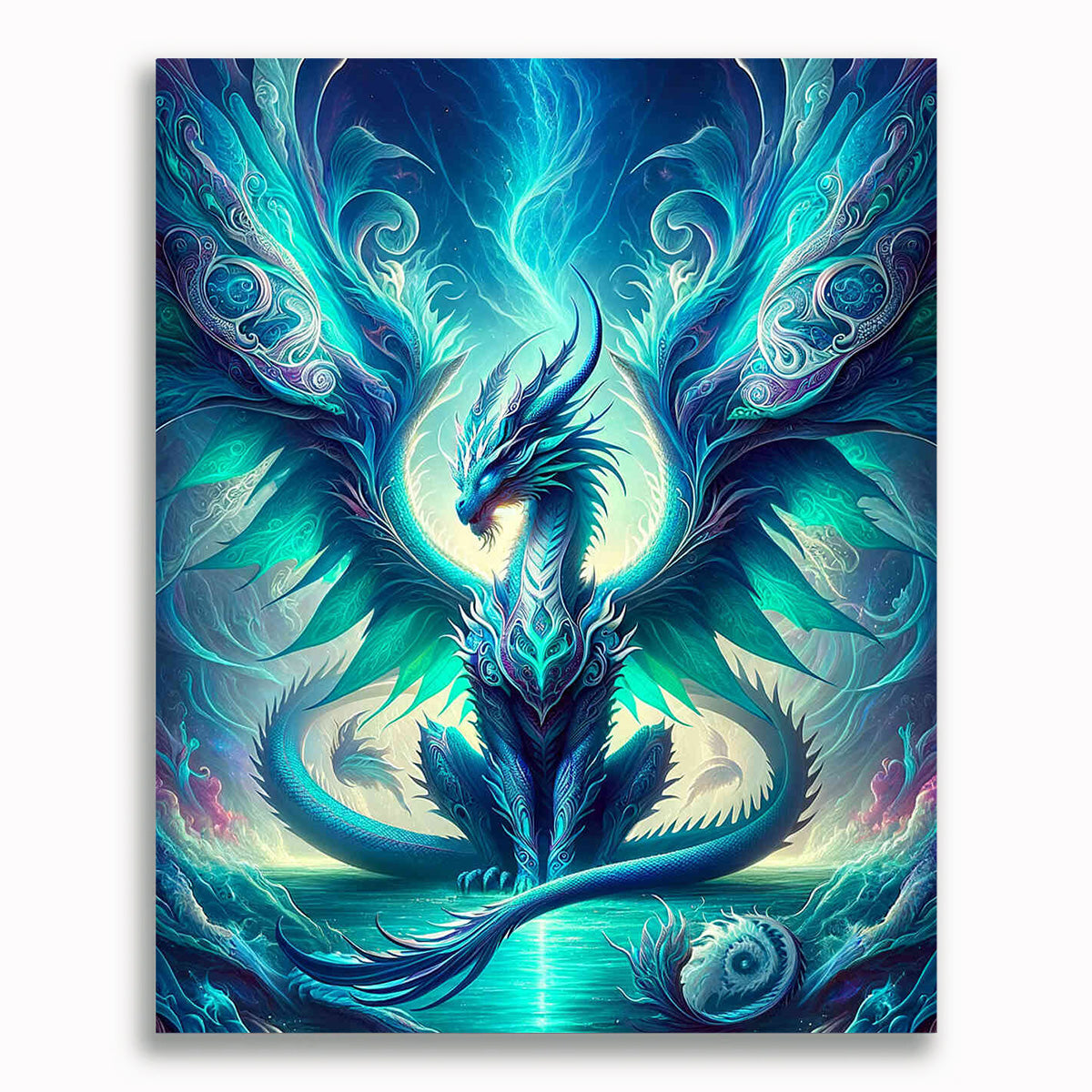Malen nach Zahlen - Blau türkiser Drache