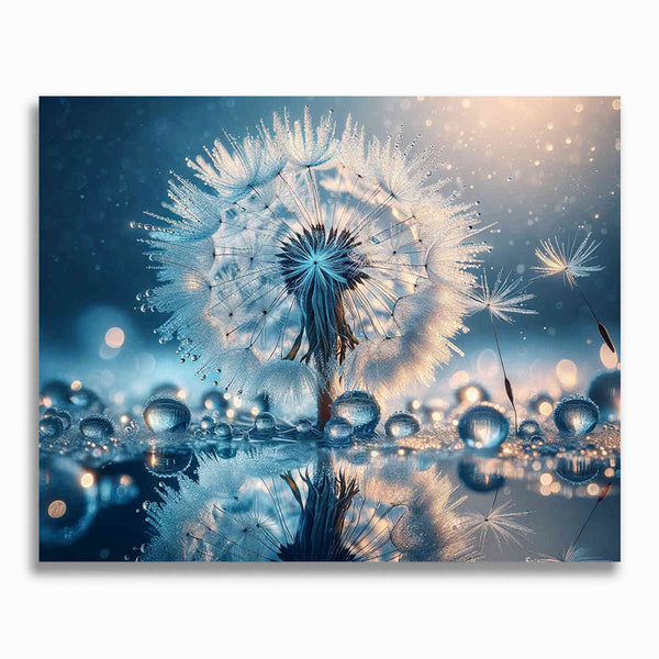 Malen nach Zahlen - Blaue Eiskristall Pusteblume