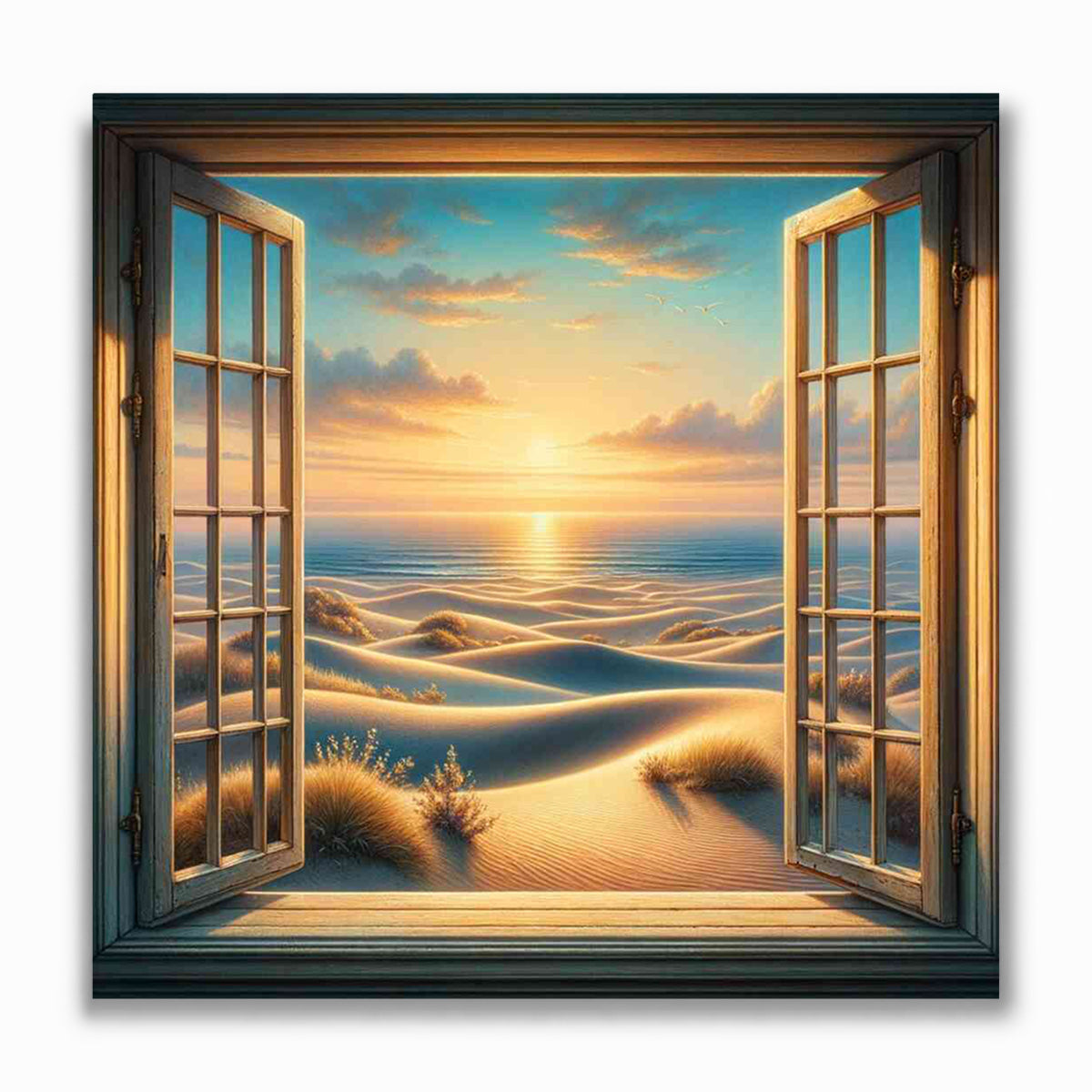 Malen nach Zahlen - Blick aus Fenster, Strand